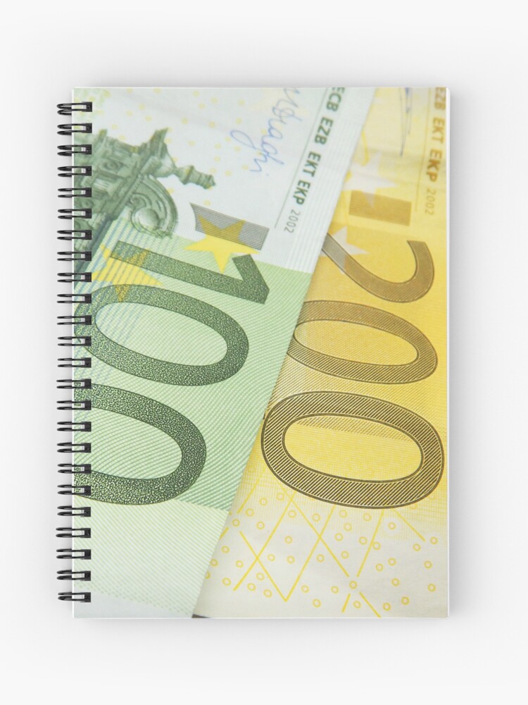Money, euro banknotes, 200, 100 and 50 euros" Notebook for Sale by Redbubble