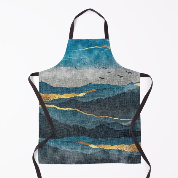 Item preview, Blue, Teal And Golden-Hues Mountains Abstract Art designed and sold by DEC02.