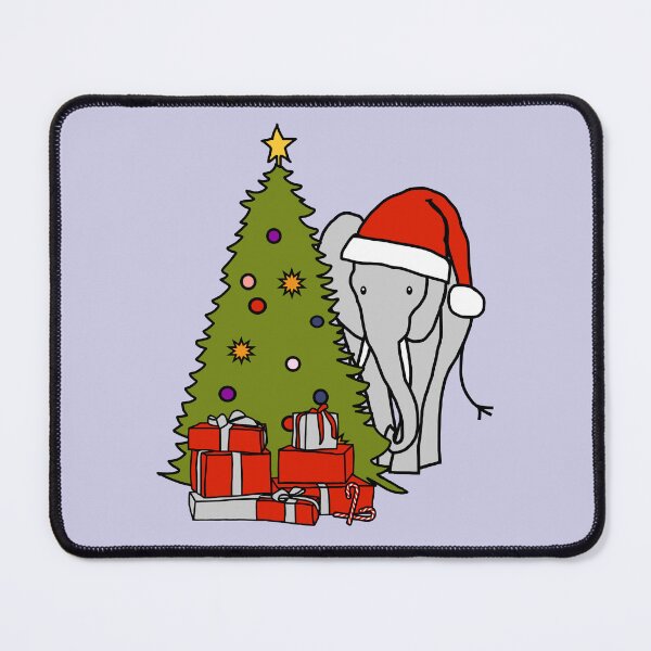 Item preview, Elephant in Santa Hat and Christmas Tree designed and sold by ellenhenry.