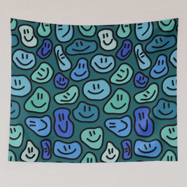 Item preview, Blue Distorted Smiley Faces designed and sold by Ayoub14.