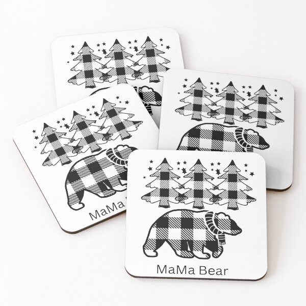 Item preview, Black and White Plaid MaMa Bear designed and sold by JDreaming.