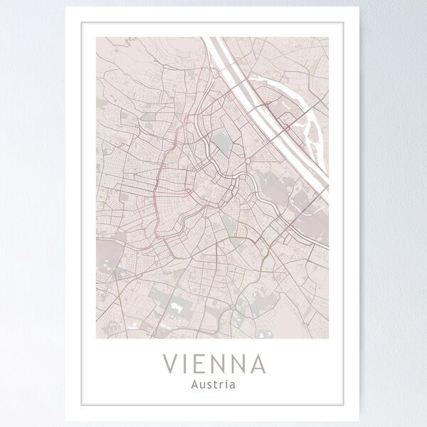 Item preview, Vienna Map, Vienna City, City Map designed and sold by TheRedFinch.