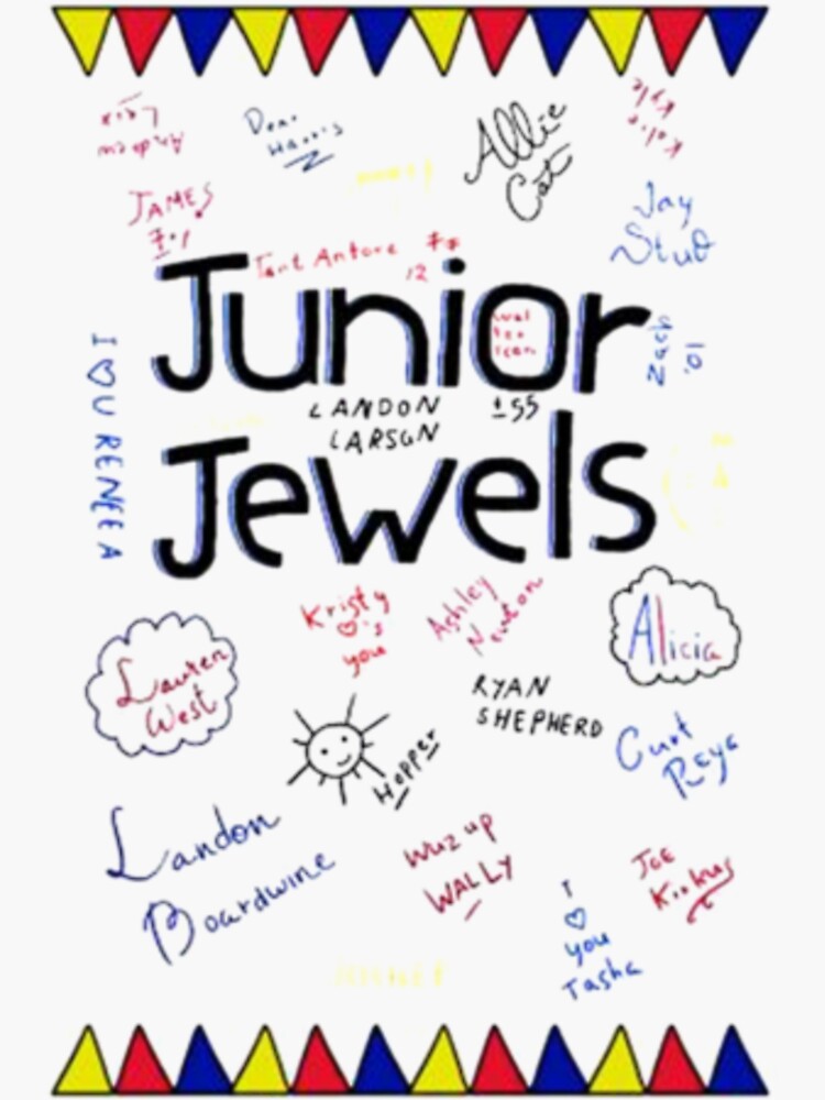 "junior jewels shirt " Sticker for Sale by BeeFun | Redbubble