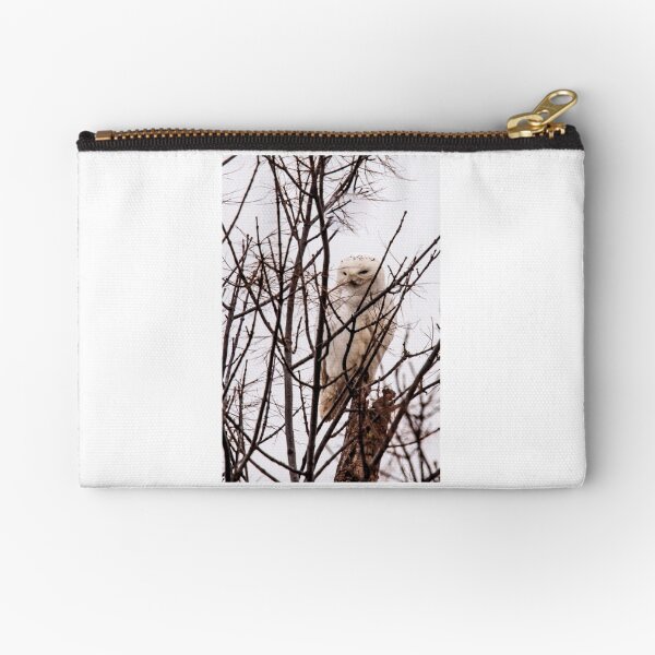 Snowy Owl Trying to Hide Zipper Pouch