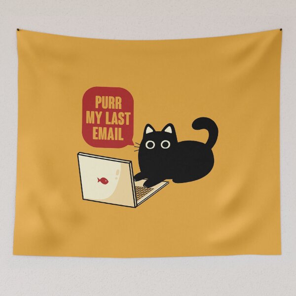 Item preview, Purr My Last Email Black Cat by Tobe Fonseca designed and sold by Tobe Fonseca®.