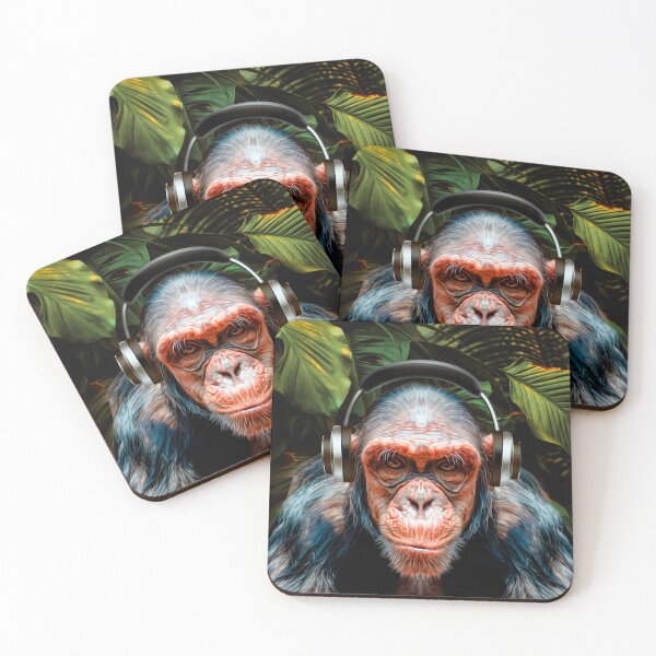 Item preview, Monkey with headphones designed and sold by Zip-Zup.