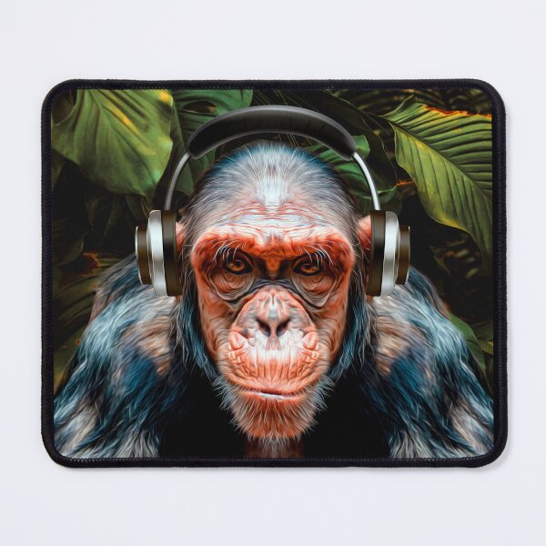 Item preview, Monkey with headphones designed and sold by Zip-Zup.