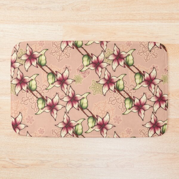Item preview, Poinsettias and Snowflakes - Pink and Pastel Diagonal Stripe Repeat Pattern designed and sold by aZillionLines.