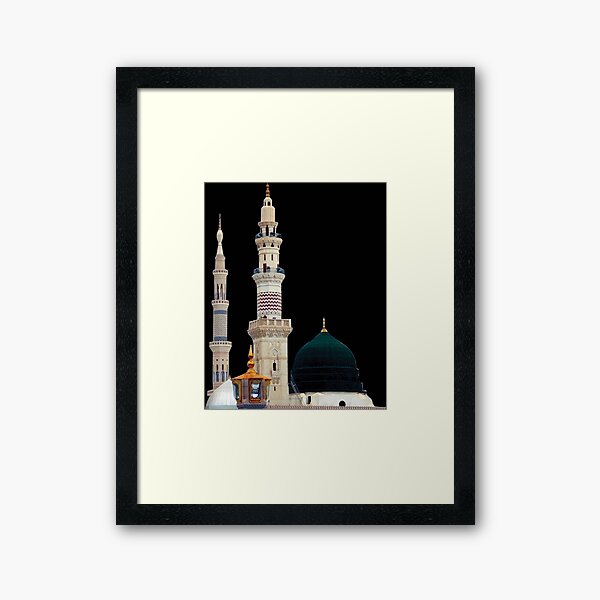 Item preview, Islamic Wall Art, Al-Masjid an-Nabawi Great Mosque of Mecca Quran Umrah, islamic, gray and green mosque, building, mosque designed and sold by AnadAA.