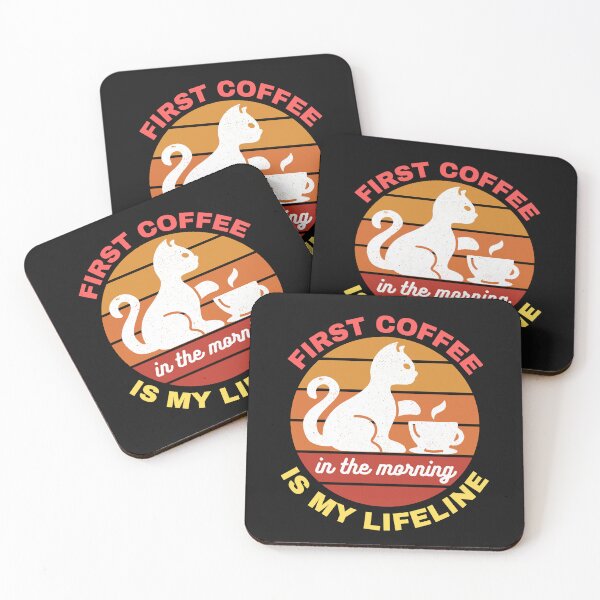 Item preview, Catoffee: First coffee in the morning is my lifeline, Cat having coffee designed and sold by dsignstore911.