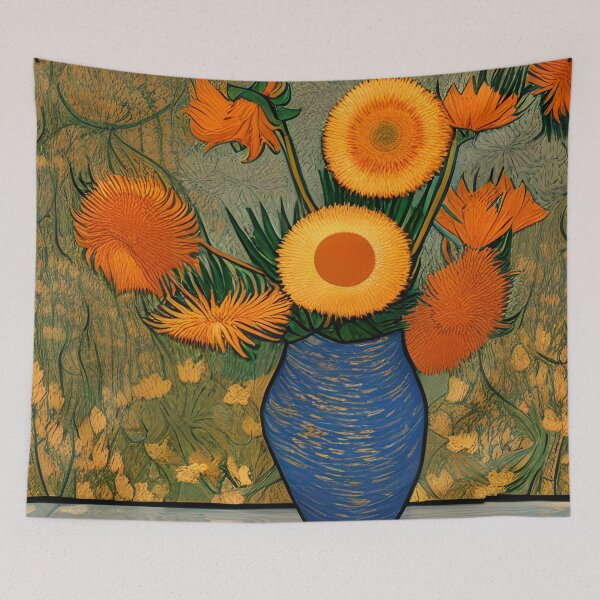 Item preview, Van Gogh Inspired - Tournesols Orange Et Jaune Floral designed and sold by meggydesigns.