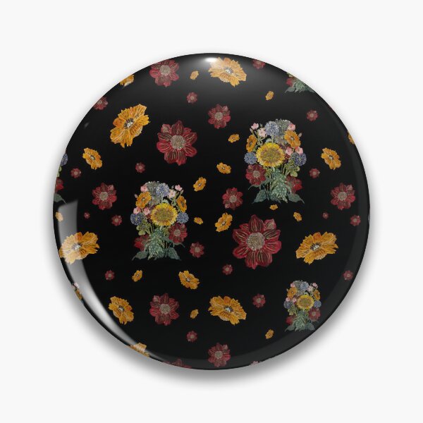 Artikelvorschau, Bouquet flower seamless pattern on black background entworfen und verkauft von Yana Mustafina | Boho Soulful Designs.