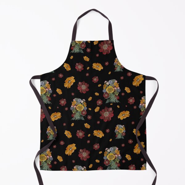 Artikelvorschau, Bouquet flower seamless pattern on black background entworfen und verkauft von Yana Mustafina | Boho Soulful Designs.