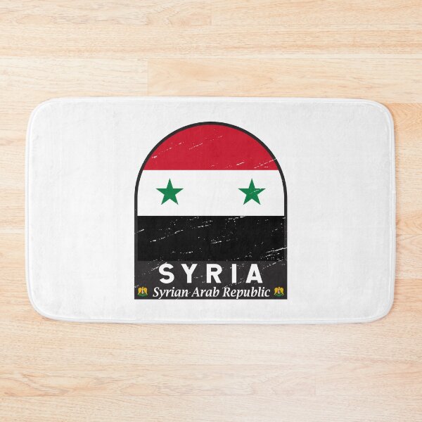 Artikelvorschau, Syrien-Flaggen-Emblem im Used-Look entworfen und verkauft von KrisSidDesigns.