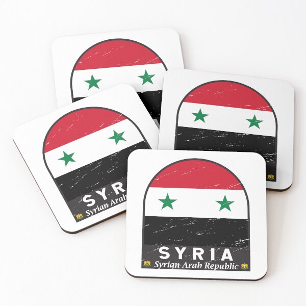 Item preview, Syria Flag Emblem Distressed Vintage designed and sold by KrisSidDesigns.