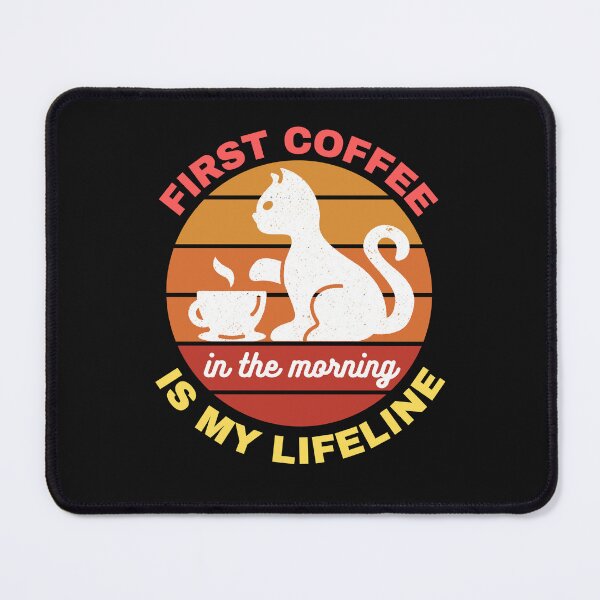 Item preview, Catoffee: First coffee in the morning is my lifeline, Cat having coffee designed and sold by dsignstore911.