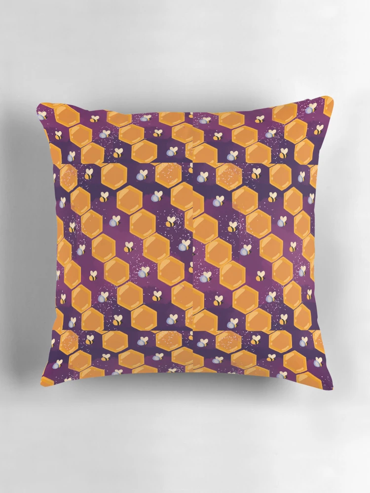Thumbnail 3 of 4, Pillow, Space bee pattern designed and sold by RangleTangle.
