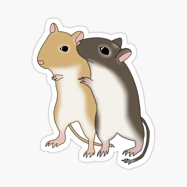 Aperçu de l'œuvre Deux adorables gerbilles qui se font des câlins créée et vendue par Becky-Marie.
