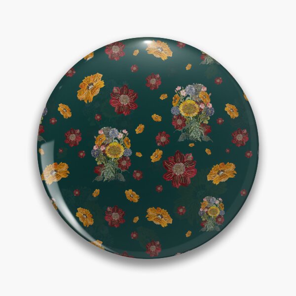Artikelvorschau, Bouquet flower seamless pattern on green background entworfen und verkauft von Yana Mustafina | Boho Soulful Designs.