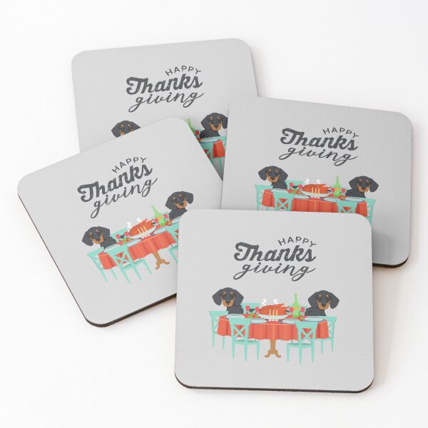 Item preview, Wiener Dog Dachshund with Thanksgiving Table designed and sold by SeasonalDogs.