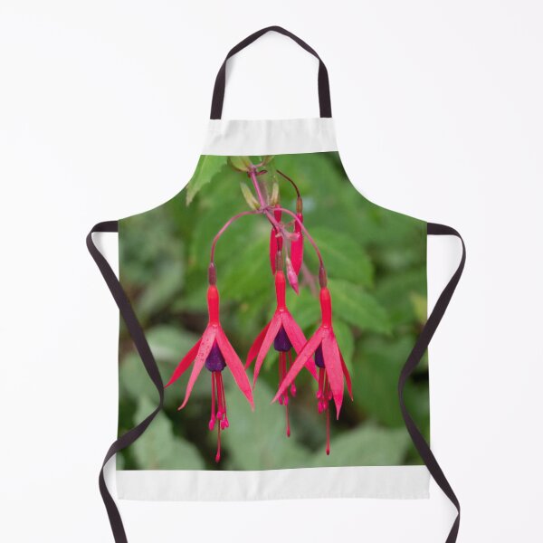 Item preview, Red fuchsia flowers with leaves in the background designed and sold by HazelWright.