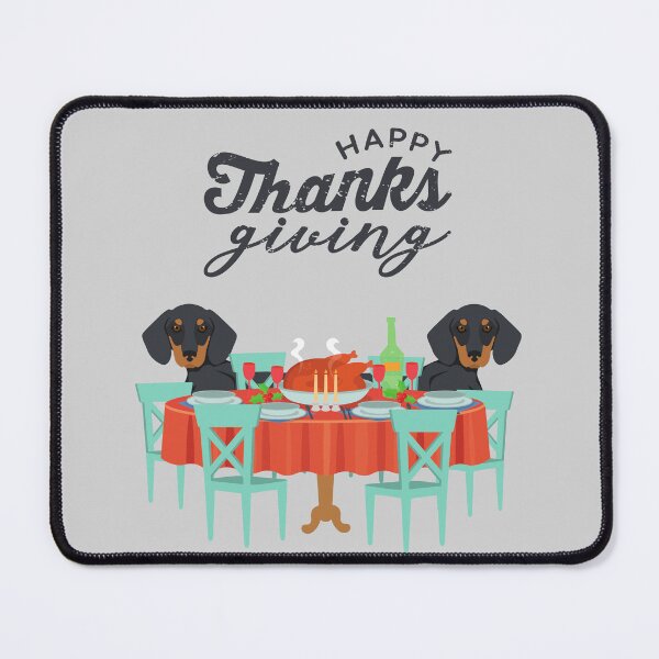 Item preview, Wiener Dog Dachshund with Thanksgiving Table designed and sold by SeasonalDogs.