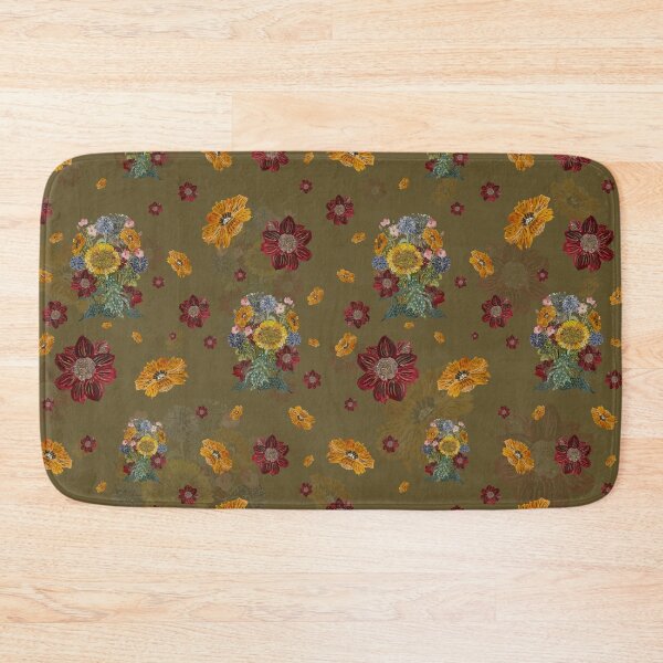 Artikelvorschau, Bouquet flower seamless pattern on ocher background entworfen und verkauft von Yana Mustafina | Boho Soulful Designs.