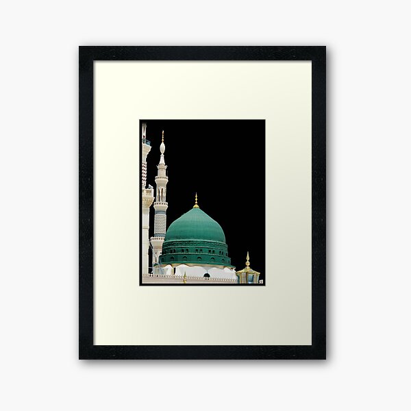 Item preview, Islamic Wall Art, Al-Masjid an-Nabawi Great Mosque of Mecca Quran Umrah, islamic, gray and green mosque1 designed and sold by AnadAA.