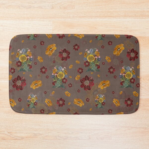 Aperçu de l'œuvre Bouquet flower seamless pattern on dusty pink background créée et vendue par Yana Mustafina | Boho Soulful Designs.