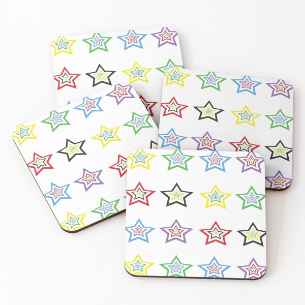 Item preview, Colorful Stars Pattern Red Blue yellow Green Purple Black designed and sold by ValeriesGallery.
