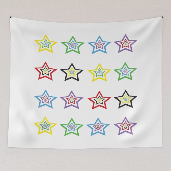 Item preview, Colorido Patrón de estrellas Rojo Azul amarillo Verde Púrpura Negro designed and sold by ValeriesGallery.