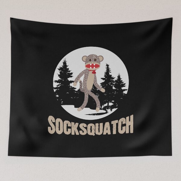 Item preview, Sock Monkey Sasquatch Socksquatch, Funny Bigfoot Sighting  designed and sold by Maria Garcia.