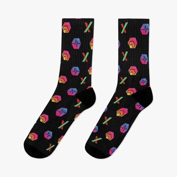 Item preview, Hex, Pulsechain and PulseX Crypto pattern (Version 1 on Black) designed and sold by OnlyHexFans.