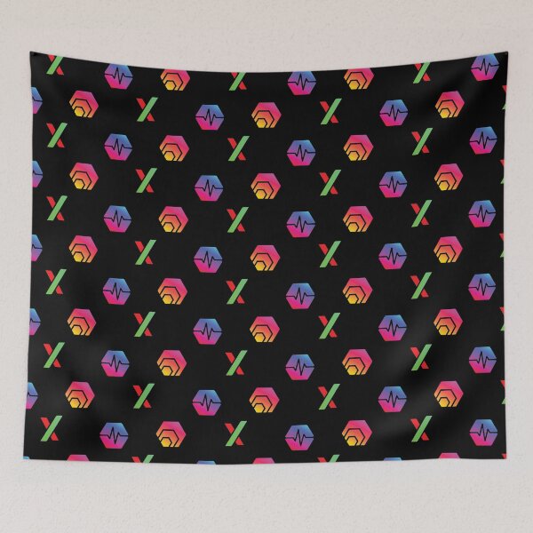 Item preview, Hex, Pulsechain and PulseX Crypto pattern (Version 1 on Black) designed and sold by OnlyHexFans.