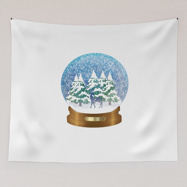 Item preview, Snowy Forest & Reindeer Snow Globe designed and sold by DreamFruit11.