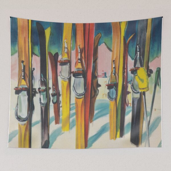 Artikelvorschau, Valais Switzerland Vintage Ski Poster entworfen und verkauft von vintagevivian.