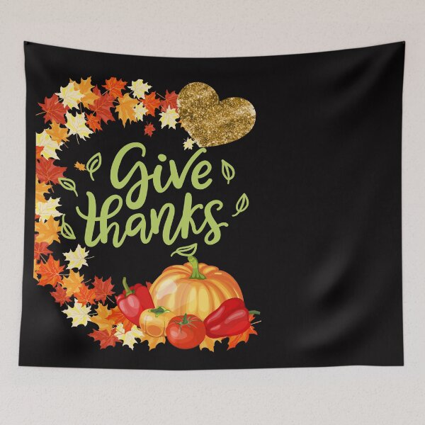 Item preview, Give Thanks At Thanksgiving and Always! (Gold Heart) designed and sold by SunMoonBeyond.