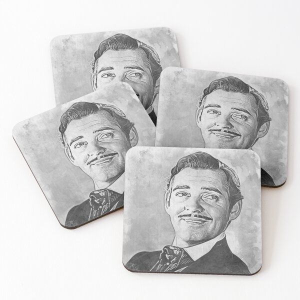 Item preview, Clark Gable Art - watercolor bw - D10 designed and sold by DecoVintage.