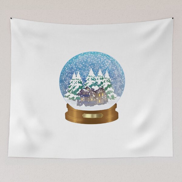 Item preview, Snowy Forest & Cottage Snow Globe designed and sold by DreamFruit11.