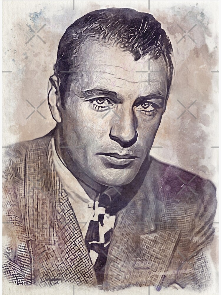 Gary Cooper Art - watercolor vintage - D11