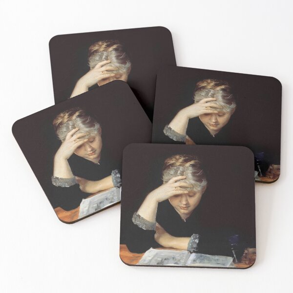 Item preview, Woman Reading, Woman Portrait, Vintage Wall Art designed and sold by vintagevivian.