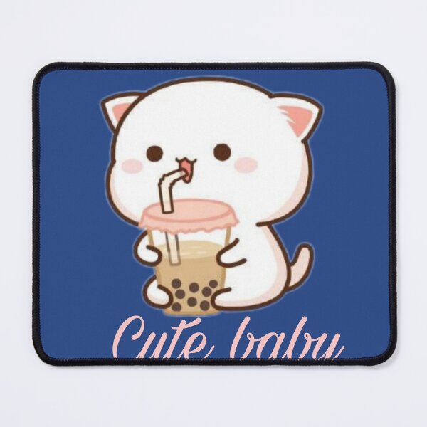 Item preview, Peach and Goma Mochi Cat Bubble Tea Baby Bodysuit Cute baby designed and sold by Sahar123459.