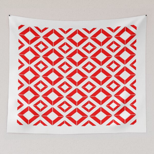 Item preview, Abstract geometric pattern - red and white. designed and sold by K.S ART.