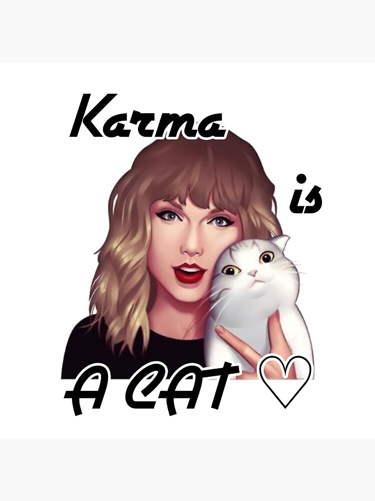 Taylor Swift Canvas Wall Art Karma is a Cat Midnights Eras Tour 