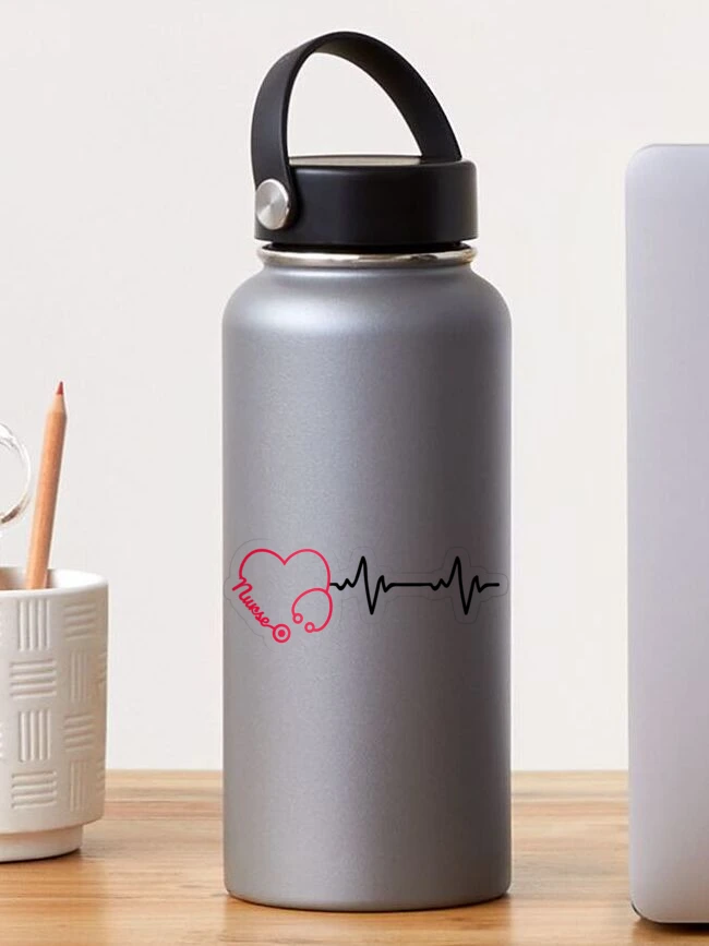 Custom Engraved Heartbeat RN Design with Personalized Name on Insulated  Stainless Steel Water Bottle 25oz, Registered Nurse Gifts