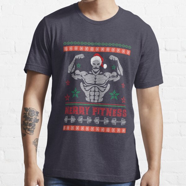 weight lifting ugly christmas sweater