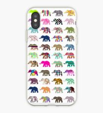 Whimsical Elephant Floral Aztec Chevron Patterns iPhone Case