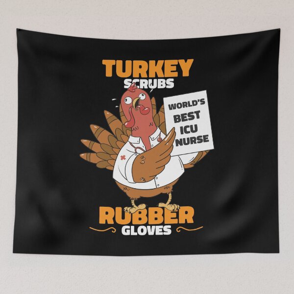 Item preview, ICU Nurse Turkey Thanksgiving Scrub ICU Nurse designed and sold by MrEddie10.