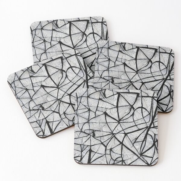 Item preview, Otetojave Calepivi - Abstract psychedelic black and white painting designed and sold by thecocotouchart.
