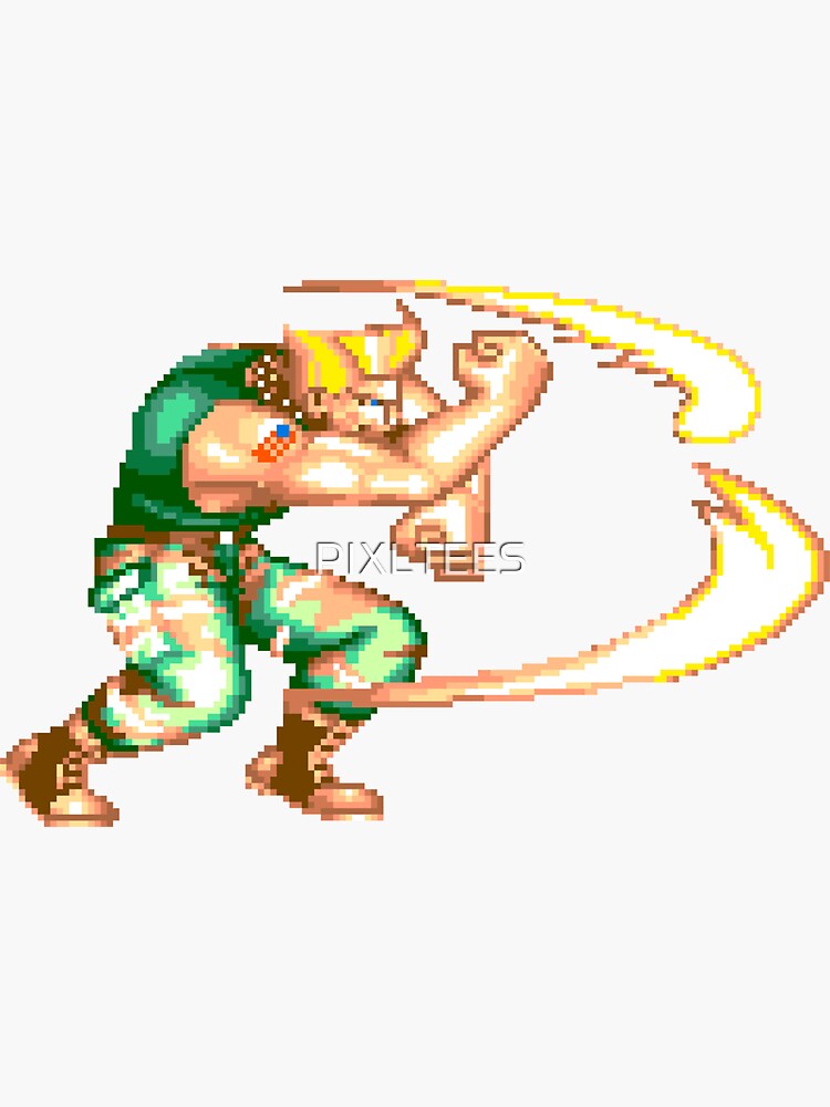 Wall Sticker Street Fighter Guile Pixel Art